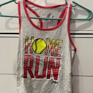 Justice Gray and Red Tank with Home Run Graphic